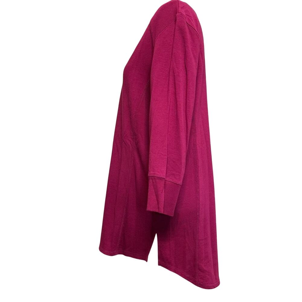 Chico's Zenergy Sz 1 US 8/10 M Long Sleeve Tunic‎ Top Pink V-Neck Basic Capsule - Picture 3 of 7